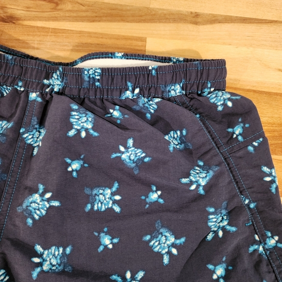 Patagonia Womens Swim Shorts Blue Turtles Size Medium Drawstring Waist Pockets - Picture 13 of 16